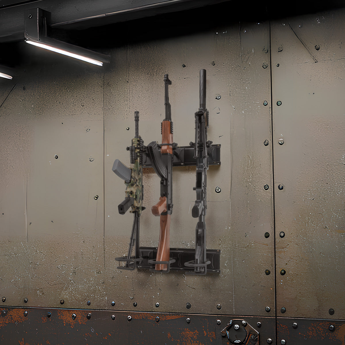 Gun Rack,Wall Mount Rifle Racks,Heavy Duty Steel Gun Rack for Wall, Adjustable 1/3/4/6/8/12 Slot Gun Display Holder Gun Stand