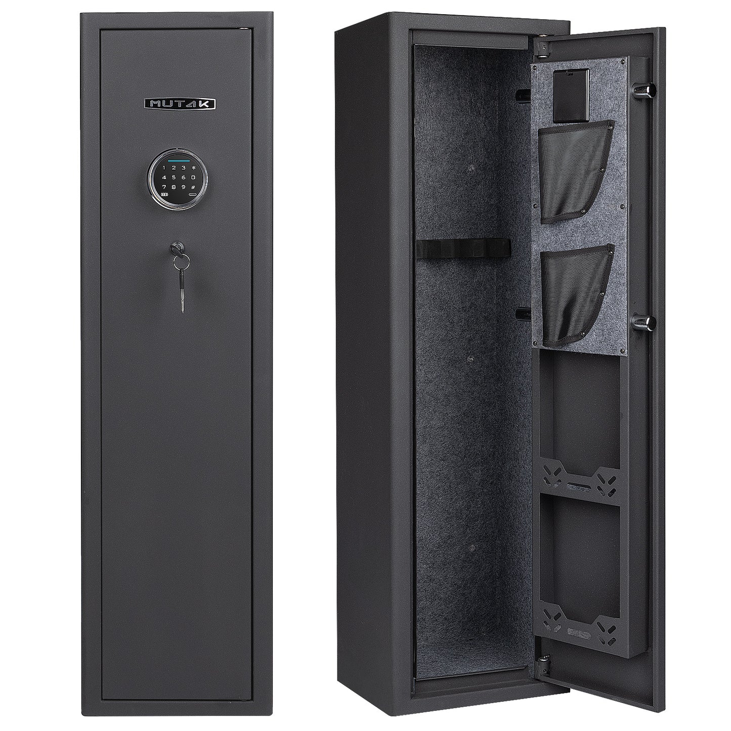 MUTAK 4-5 Gun Safe – Compact Rifle & Pistol Storage with Digital Keypad, Key & Type-C Backup, Alarm