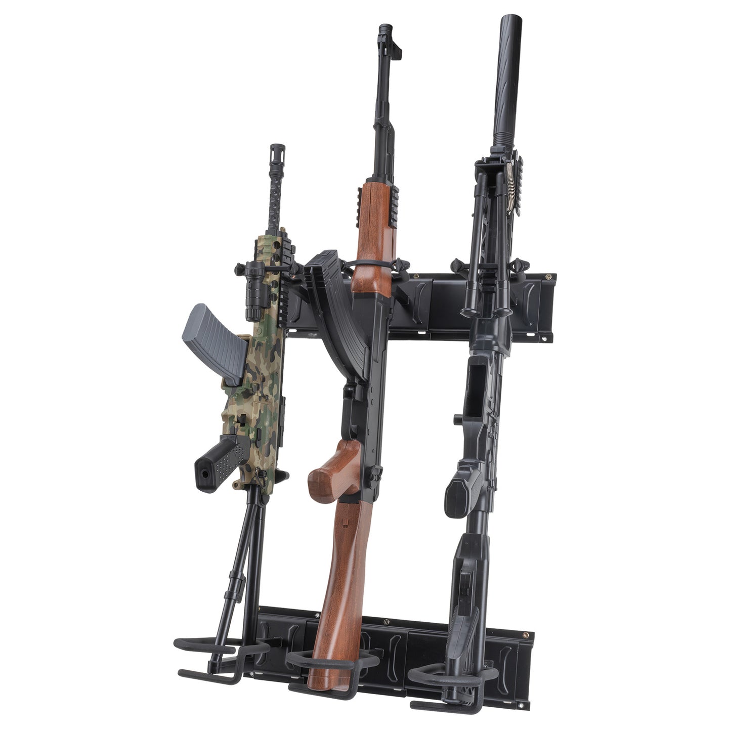 Gun Rack,Wall Mount Rifle Racks,Heavy Duty Steel Gun Rack for Wall, Adjustable 1/3/4/6/8/12 Slot Gun Display Holder Gun Stand