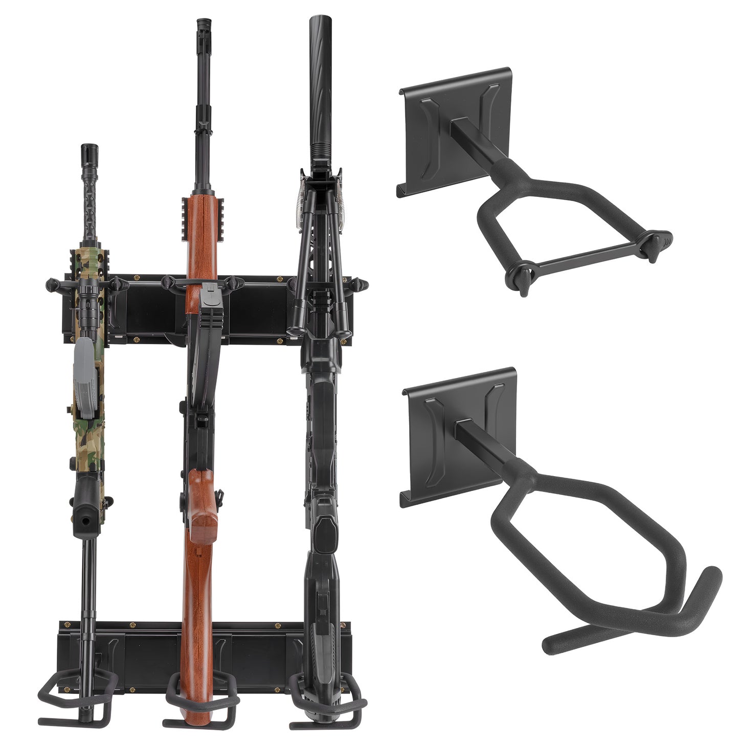 Gun Rack,Wall Mount Rifle Racks,Heavy Duty Steel Gun Rack for Wall, Adjustable 1/3/4/6/8/12 Slot Gun Display Holder Gun Stand