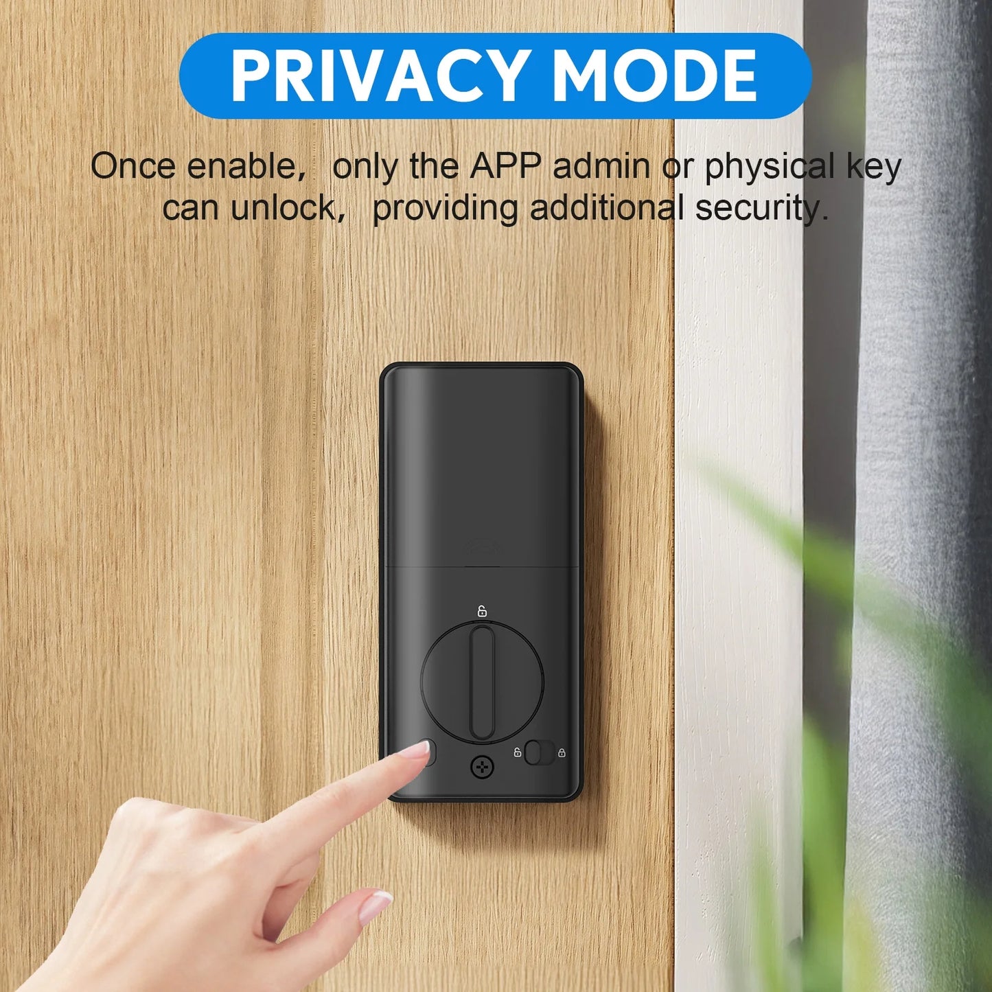 Mutak Smart Door Lock 6-in-1 Keyless Entry Door Lock With Touchscreen Keypad, Weatherproof, Wifi APP Remote Control&Bluetooth, For Home,Apartment,Office and Garages,Black