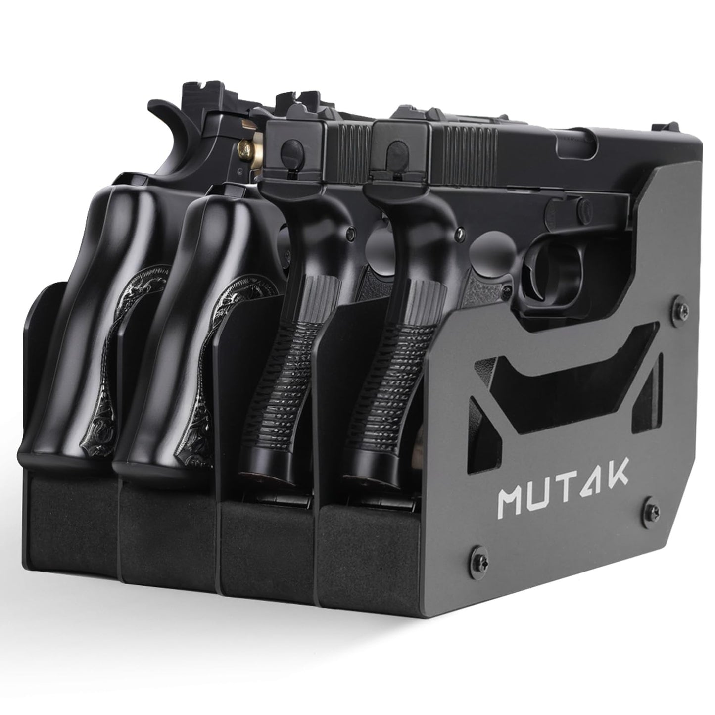 MUTAK Soft Foam Pistol Rack for Gun Safe – Handgun Organizer with 4-8 Slots