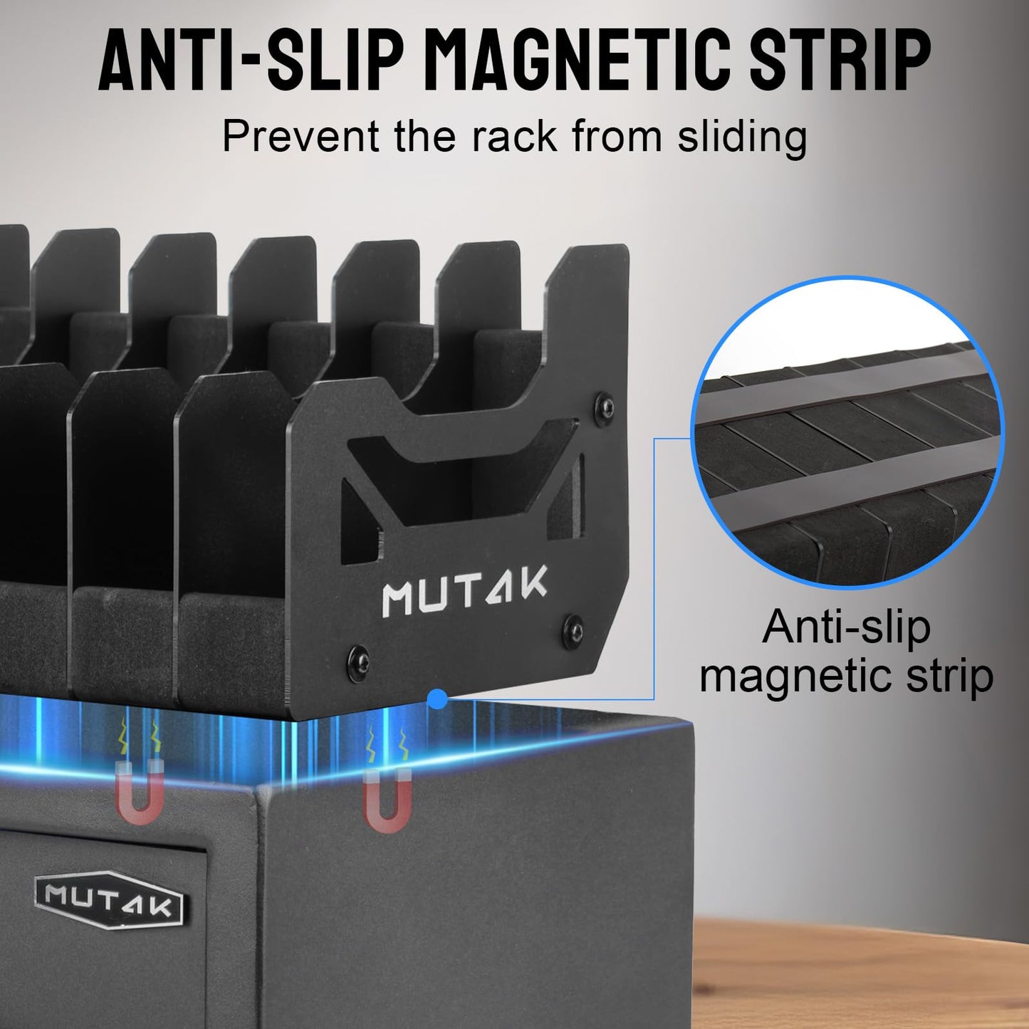 MUTAK Soft Foam Pistol Rack for Gun Safe – Handgun Organizer with 4-8 Slots