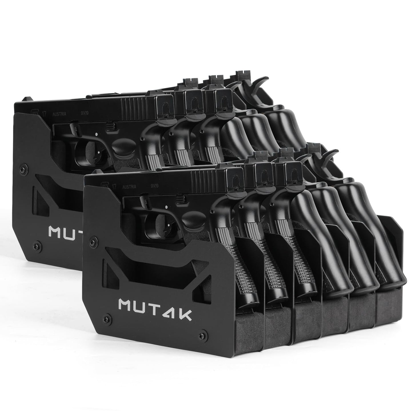 MUTAK Soft Foam Pistol Rack for Gun Safe – Handgun Organizer with 4-8 Slots