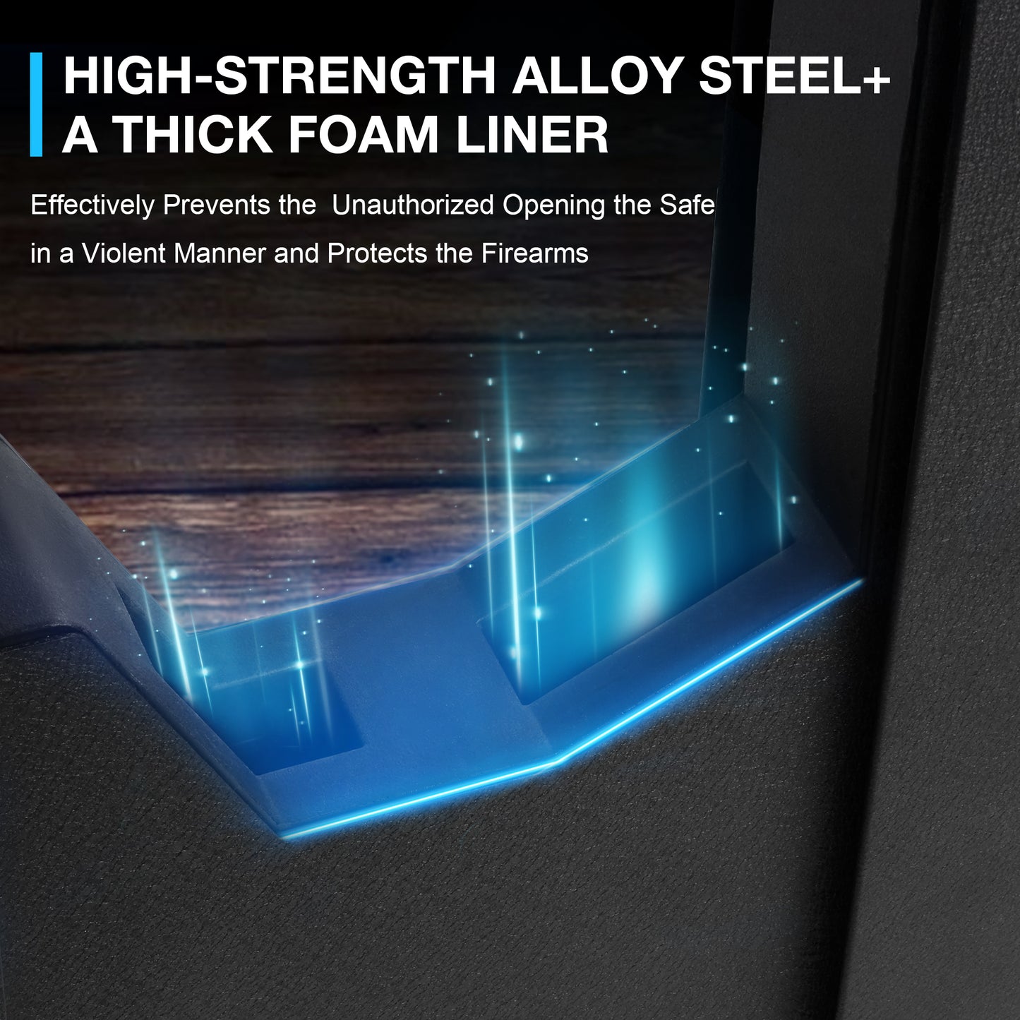 Mutak Biometric Handgun Safe – 4-Way Quick Access (App, Fingerprint, PIN, Key) for Home & Bedside