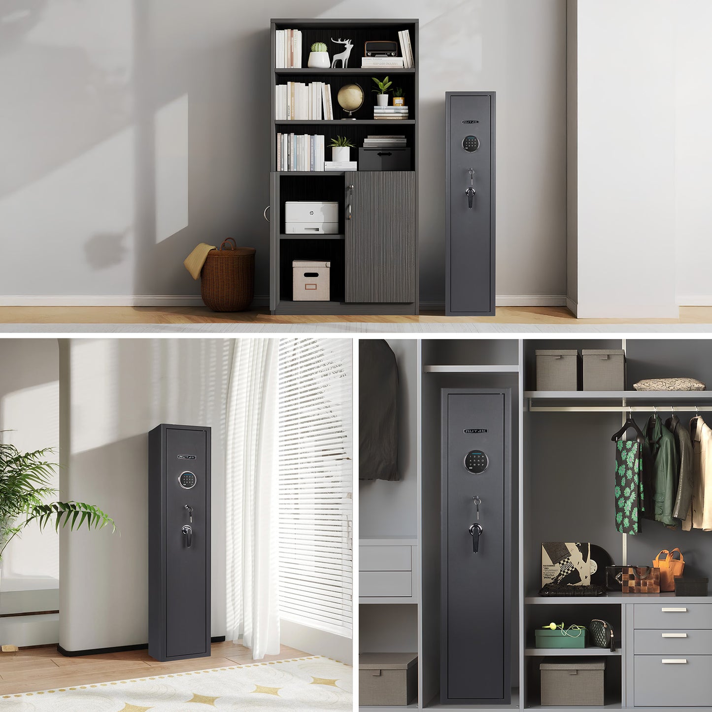 MUTAK 6-Gun Safe – Quick Access Rifle & Pistol Storage with Alarm, LED, Digital Keypad & Removable Shelf