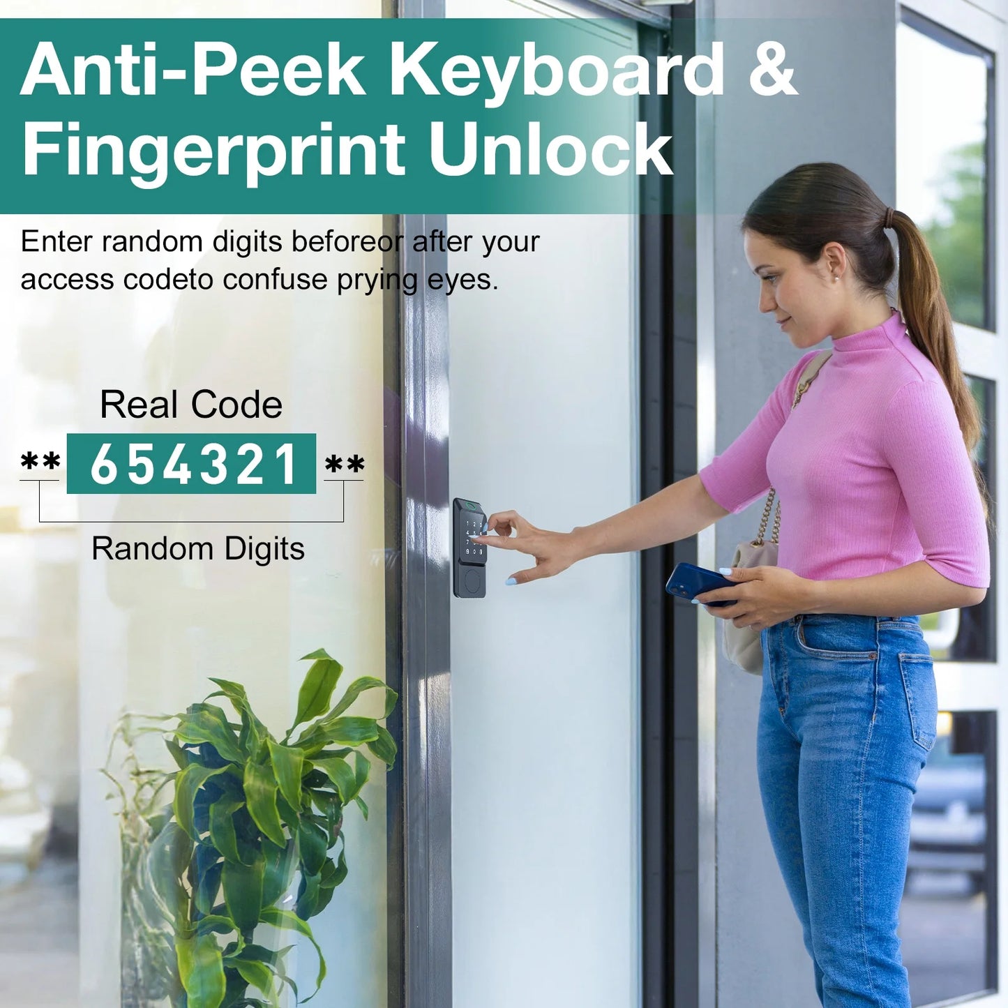 Mutak Smart Door Lock featuring Keypad and Fingerprint - High-Quality Entry Locks - Electronic Keypad Smart Deadbolt - Biometric Smart Digital Door Lock with Code