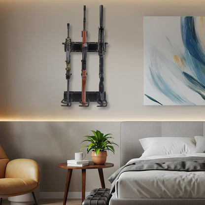Gun Rack,Wall Mount Rifle Racks,Heavy Duty Steel Gun Rack for Wall, Adjustable 1/3/4/6/8/12 Slot Gun Display Holder Gun Stand