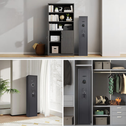 MUTAK 6-Gun Safe – Quick Access Rifle & Pistol Storage with Alarm, LED, Digital Keypad & Removable Shelf
